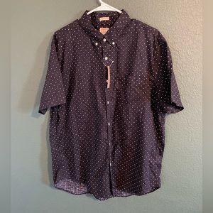 J. Crew Men’s blue and white polka dot classic button down size XL